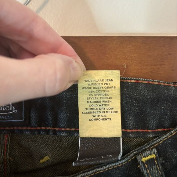 Von Dutch Women’s Wide Flare Jeans Dark Wash Low Rise Denim Pants Size 2… - Picture 4 of 7